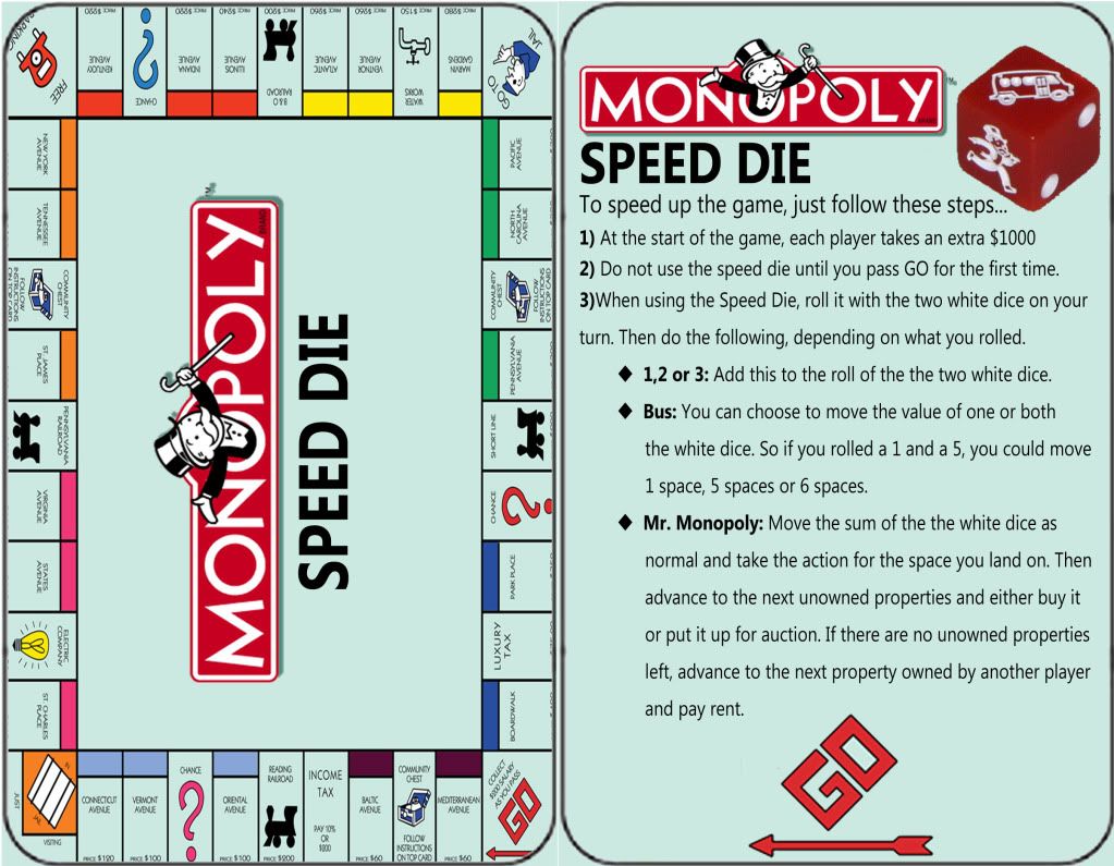 nerd1creations Monopoly Speed Die!